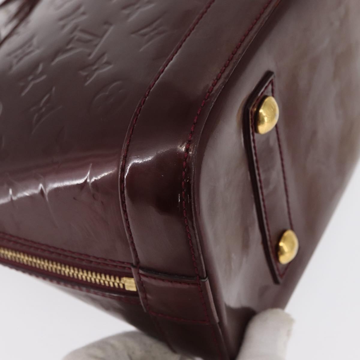 LOUIS VUITTON Monogram Vernis Alma PM Hand Bag Rouge Favist M91691 Auth 164390
