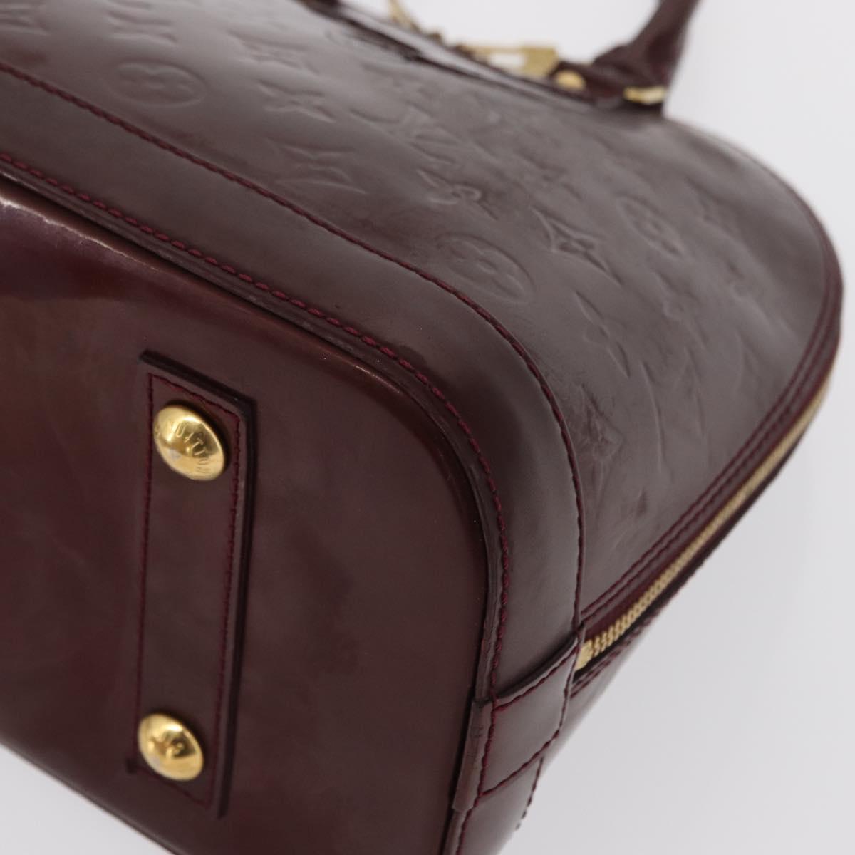 LOUIS VUITTON Monogram Vernis Alma PM Hand Bag Rouge Favist M91691 Auth 164390