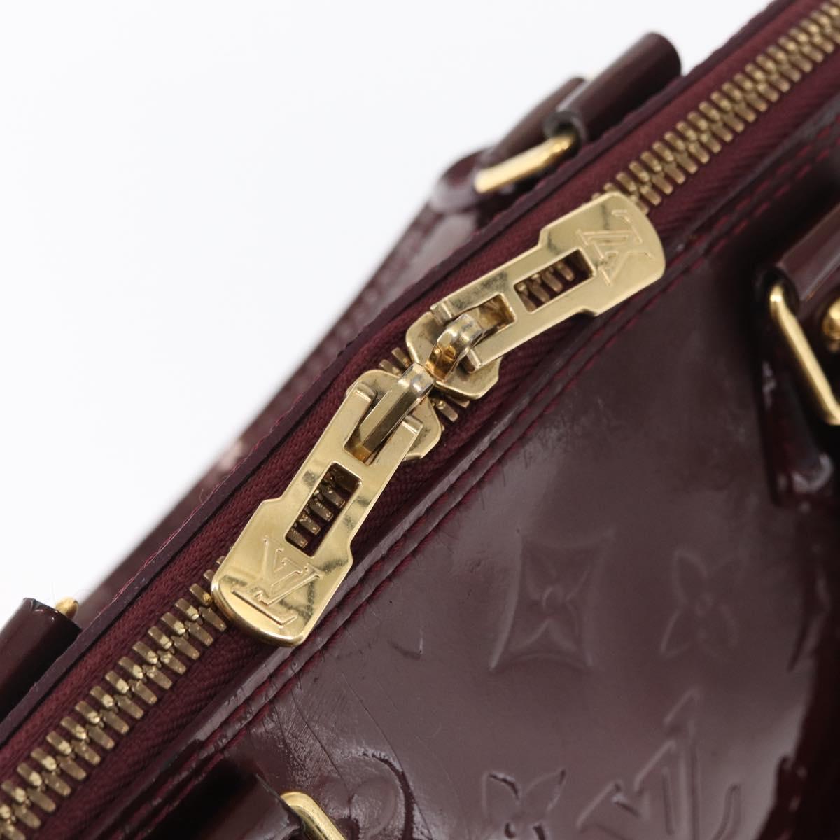 LOUIS VUITTON Monogram Vernis Alma PM Hand Bag Rouge Favist M91691 Auth 164390