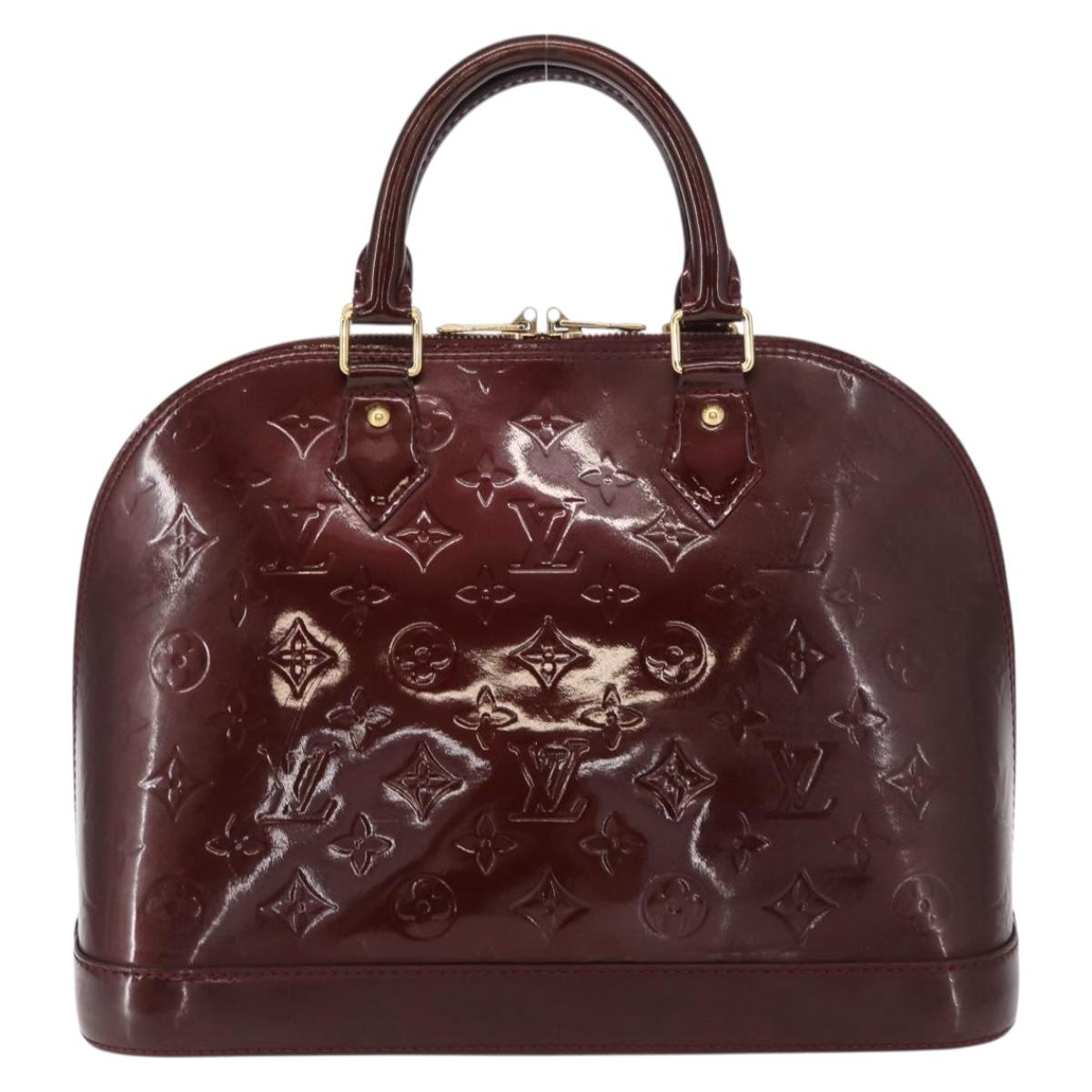 LOUIS VUITTON Monogram Vernis Alma PM Hand Bag Rouge Favist M91691 Auth 164390