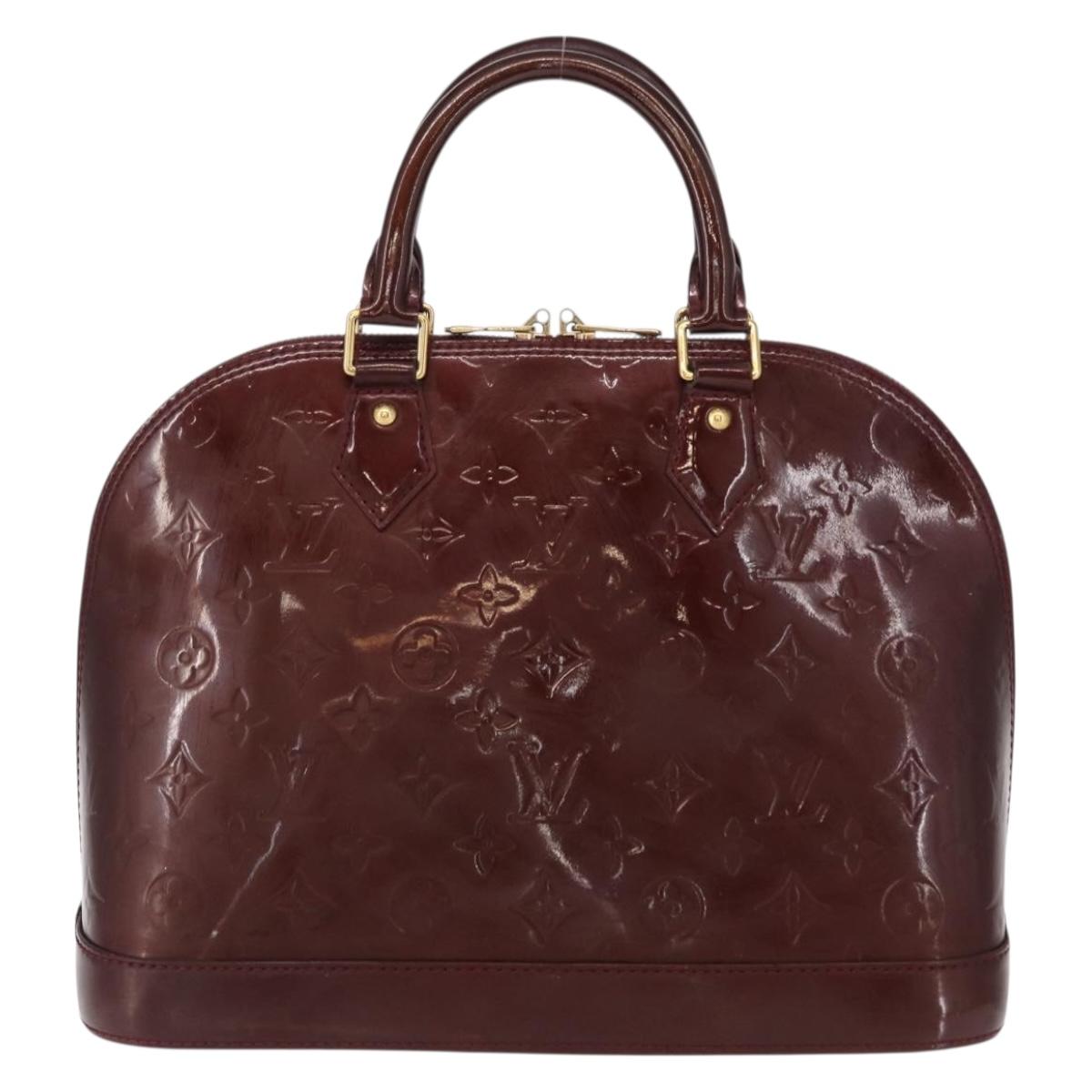 LOUIS VUITTON Monogram Vernis Alma PM Hand Bag Rouge Favist M91691 Auth 164390