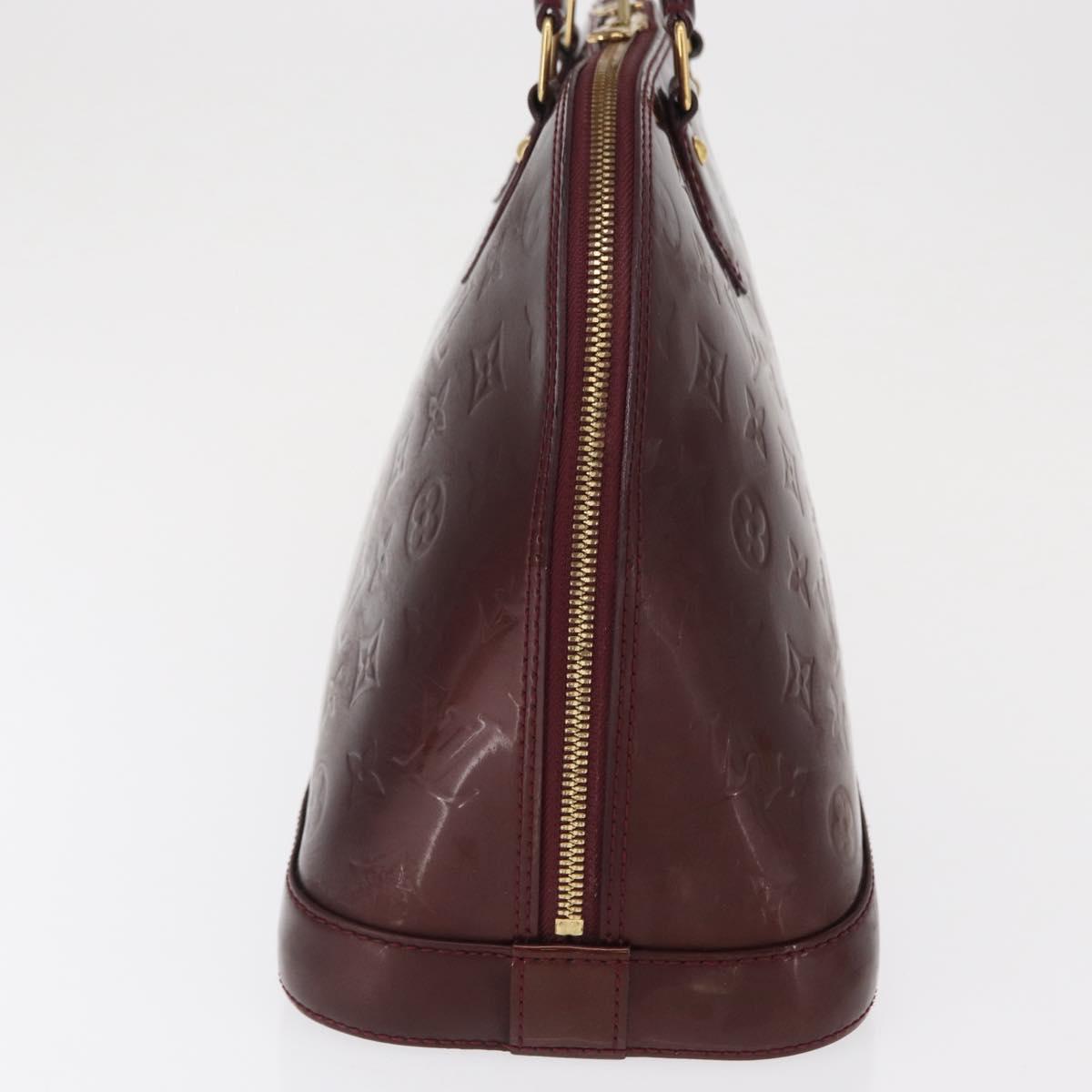 LOUIS VUITTON Monogram Vernis Alma PM Hand Bag Rouge Favist M91691 Auth 164390