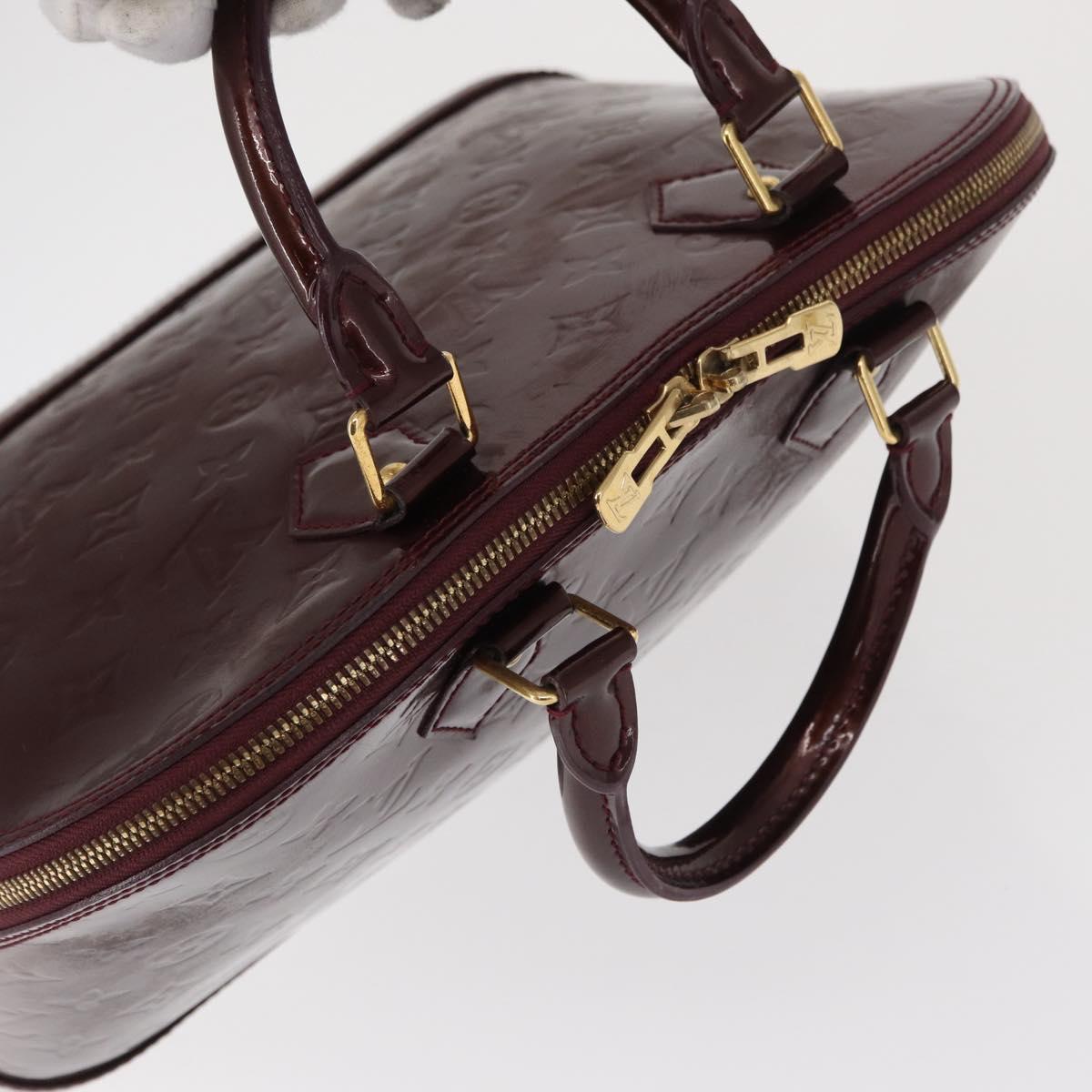 LOUIS VUITTON Monogram Vernis Alma PM Hand Bag Rouge Favist M91691 Auth 164390
