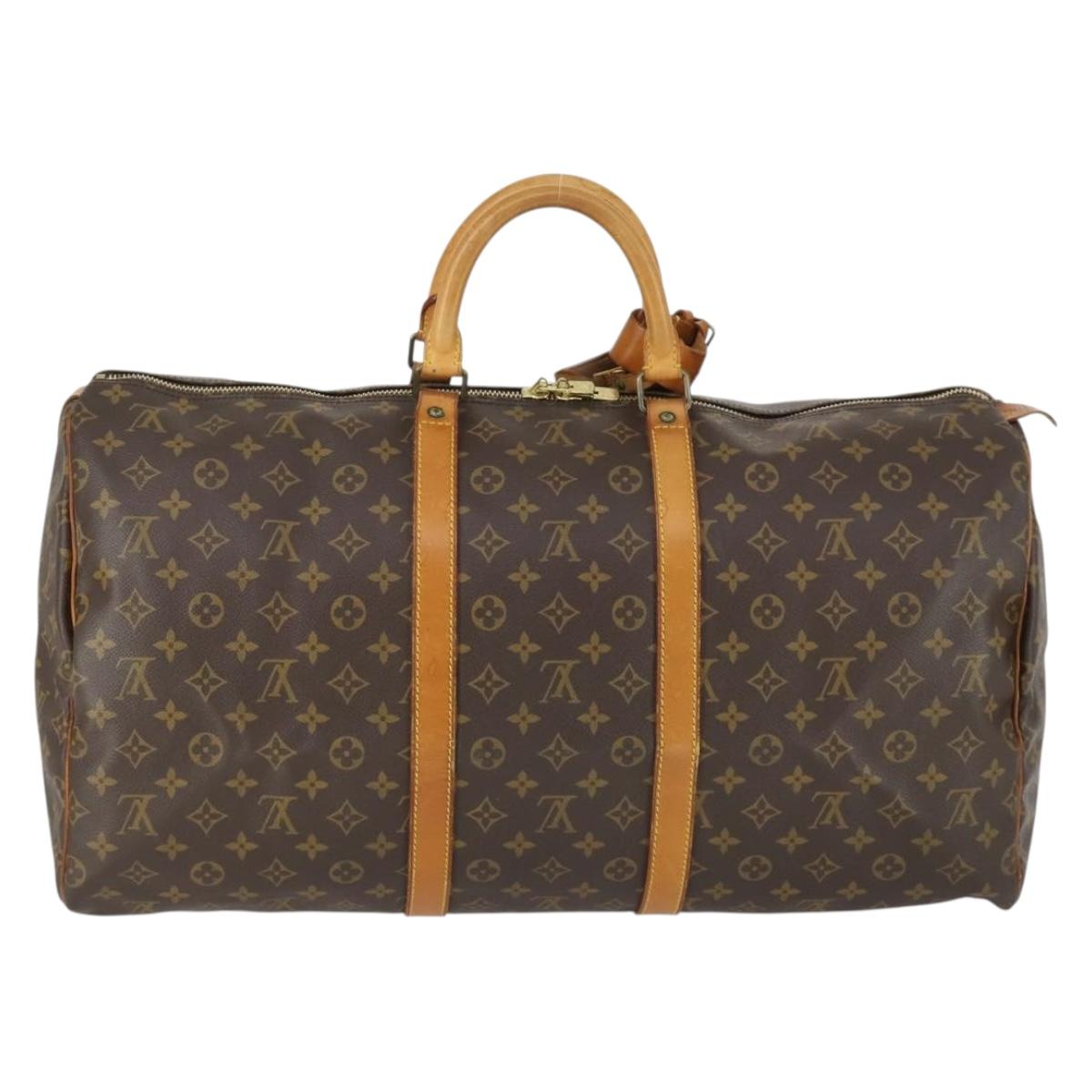 LOUIS VUITTON Monogram Keepall 55 Boston Bag M41424 LV Auth 164399