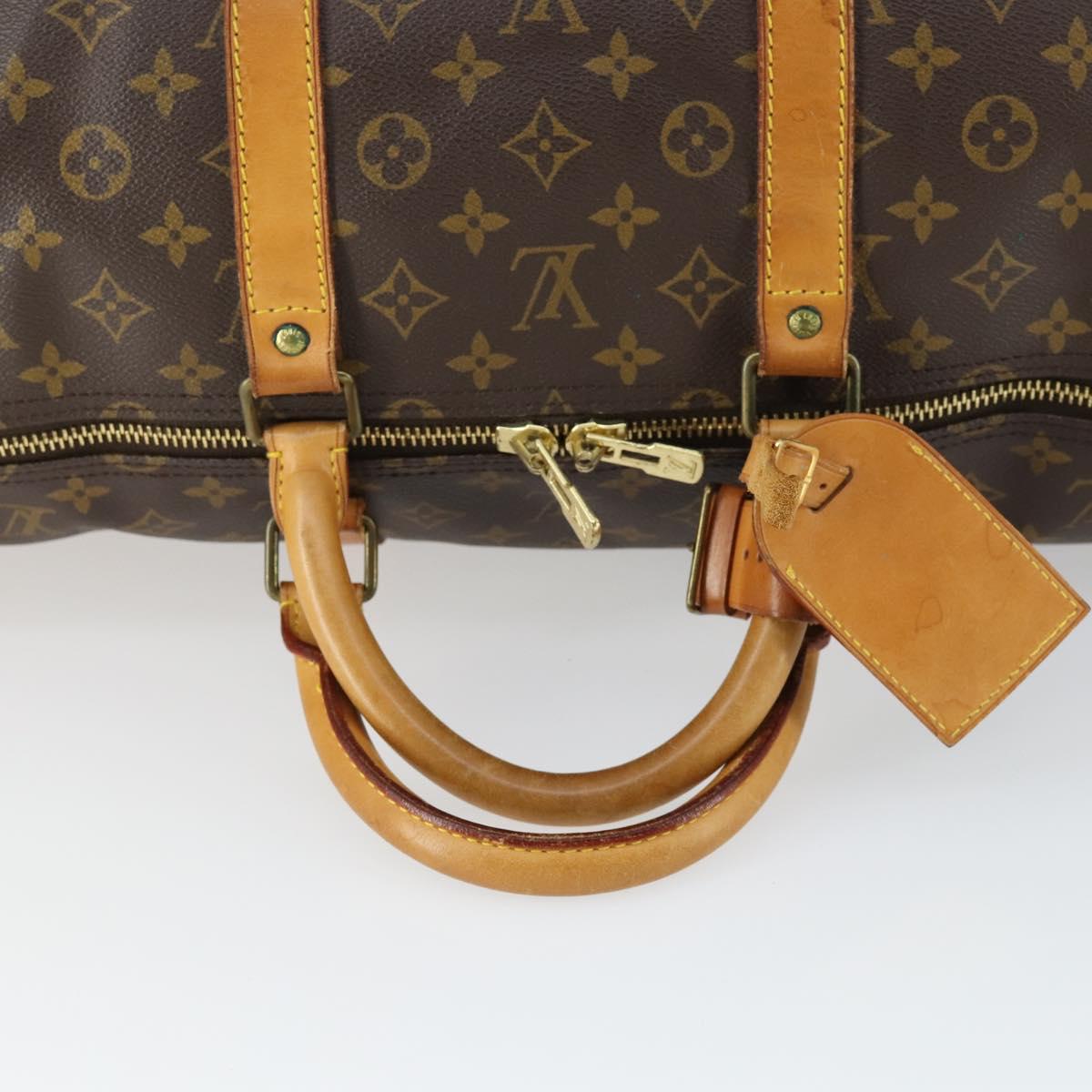 LOUIS VUITTON Monogram Keepall 55 Boston Bag M41424 LV Auth 164399
