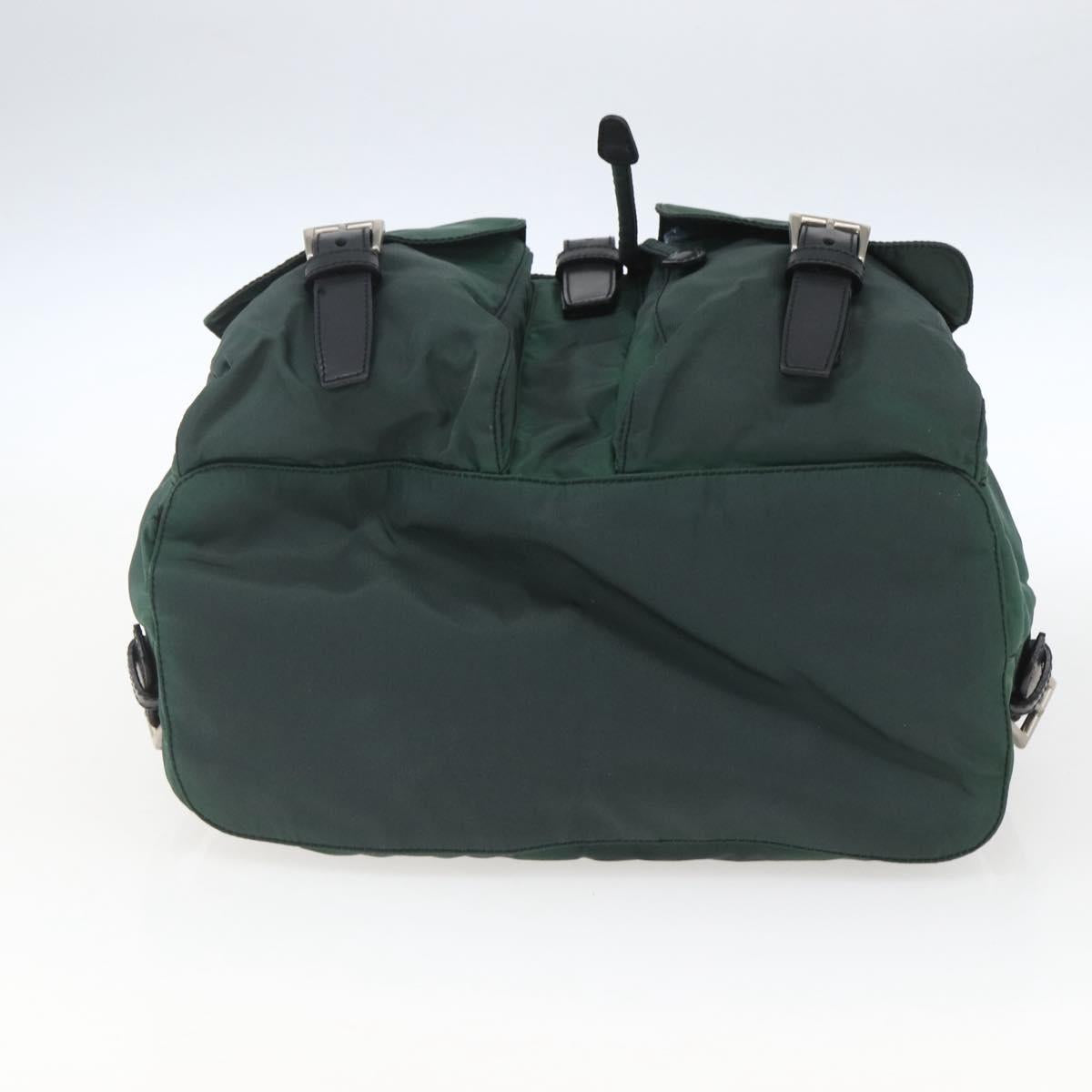 PRADA Backpack Nylon Green Silver Auth 164403