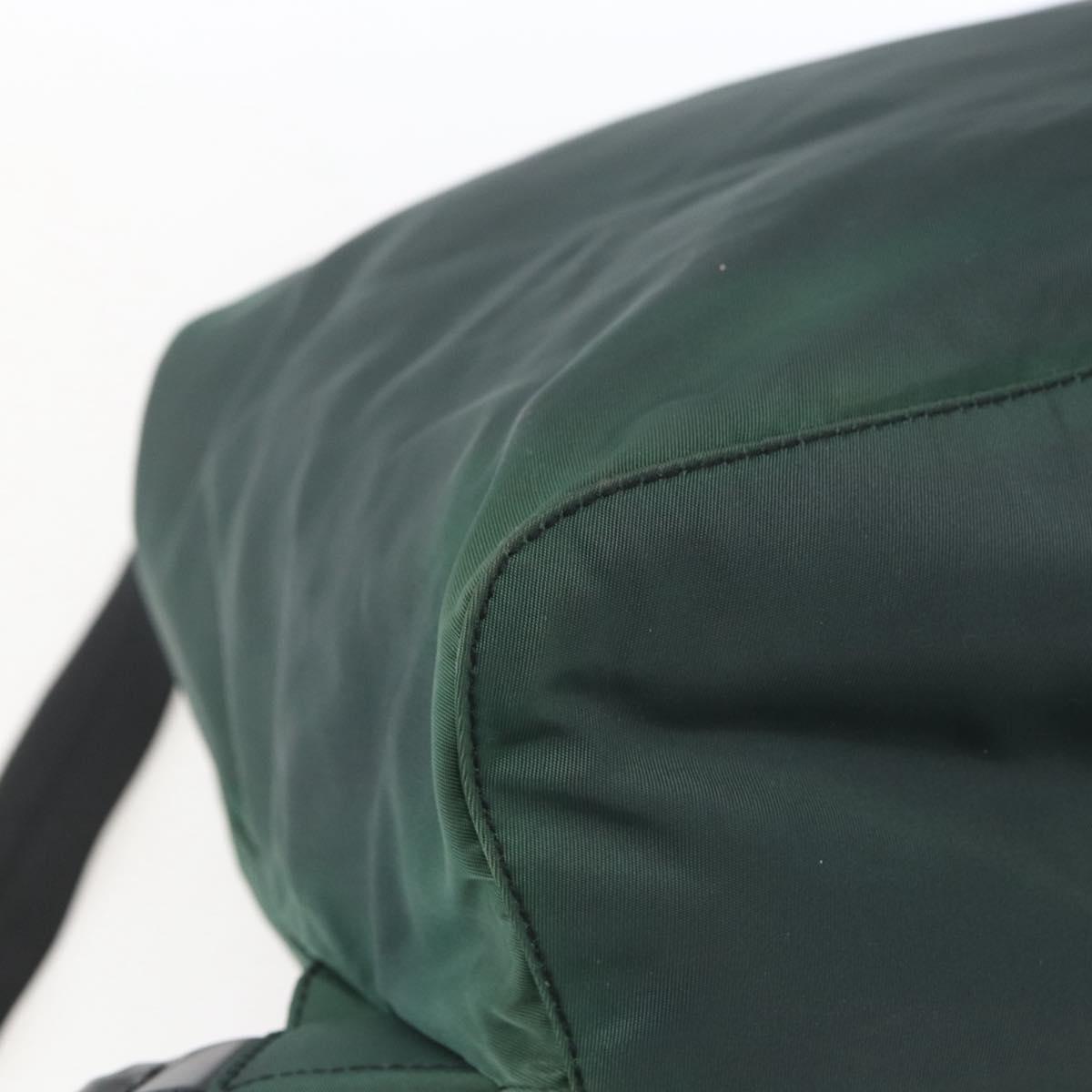 PRADA Backpack Nylon Green Silver Auth 164403