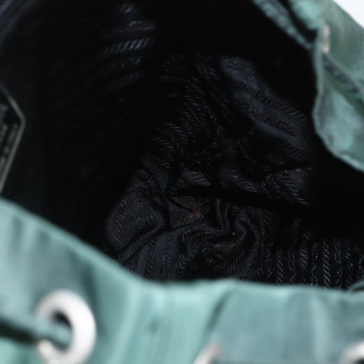 PRADA Backpack Nylon Green Silver Auth 164403