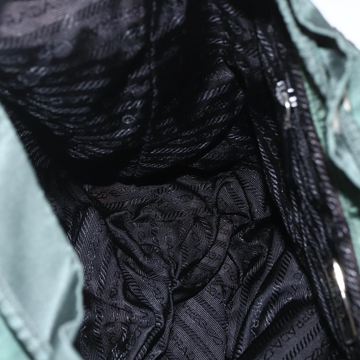 PRADA Backpack Nylon Green Silver Auth 164403