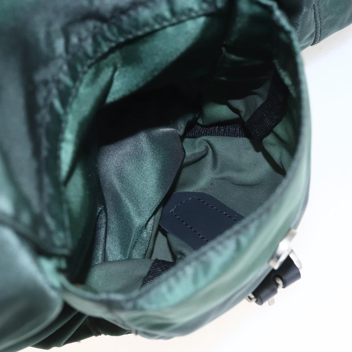 PRADA Backpack Nylon Green Silver Auth 164403