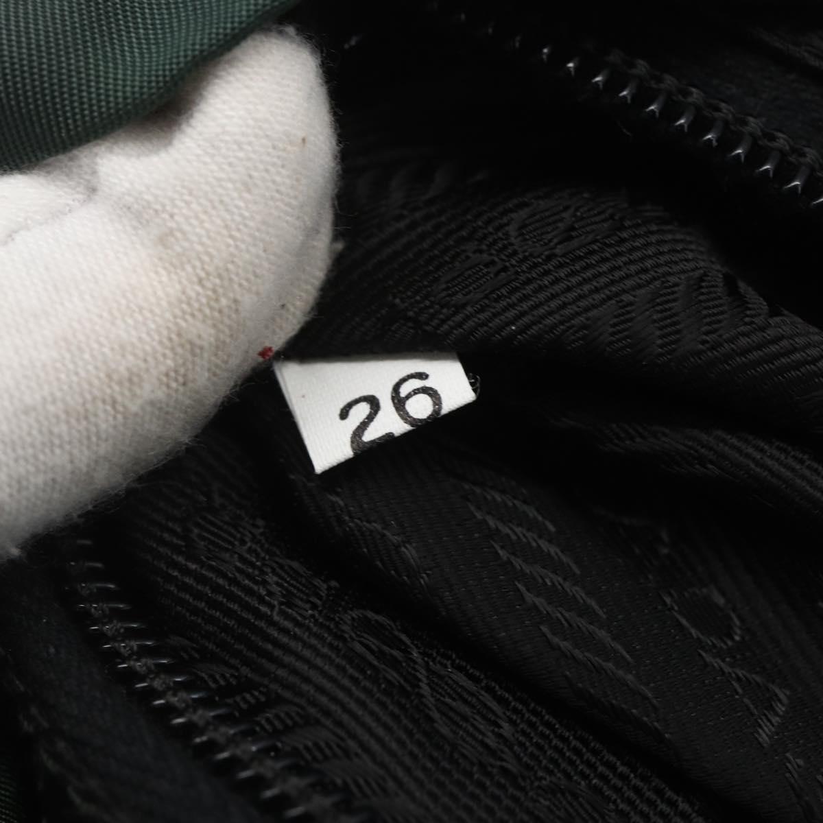 PRADA Backpack Nylon Green Silver Auth 164403