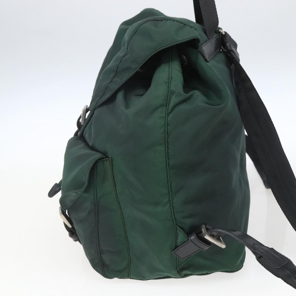 PRADA Backpack Nylon Green Silver Auth 164403
