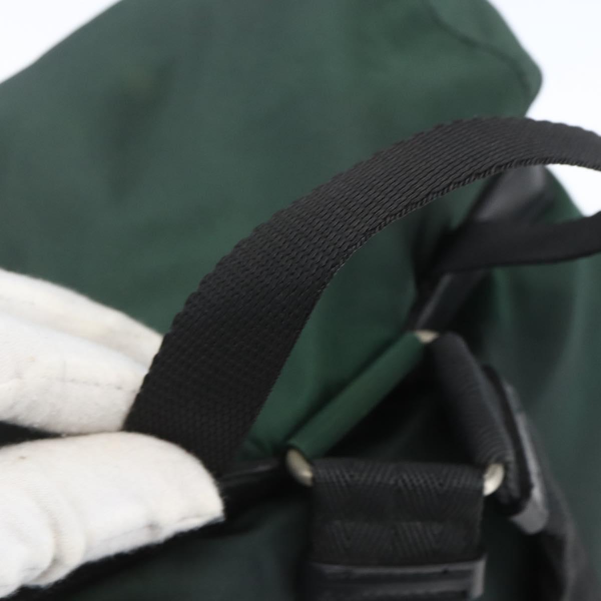 PRADA Backpack Nylon Green Silver Auth 164403