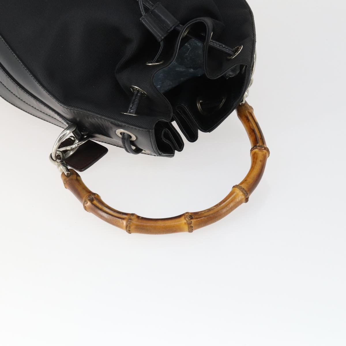 GUCCI Hand Bag Nylon 2 Set Black Auth 164420