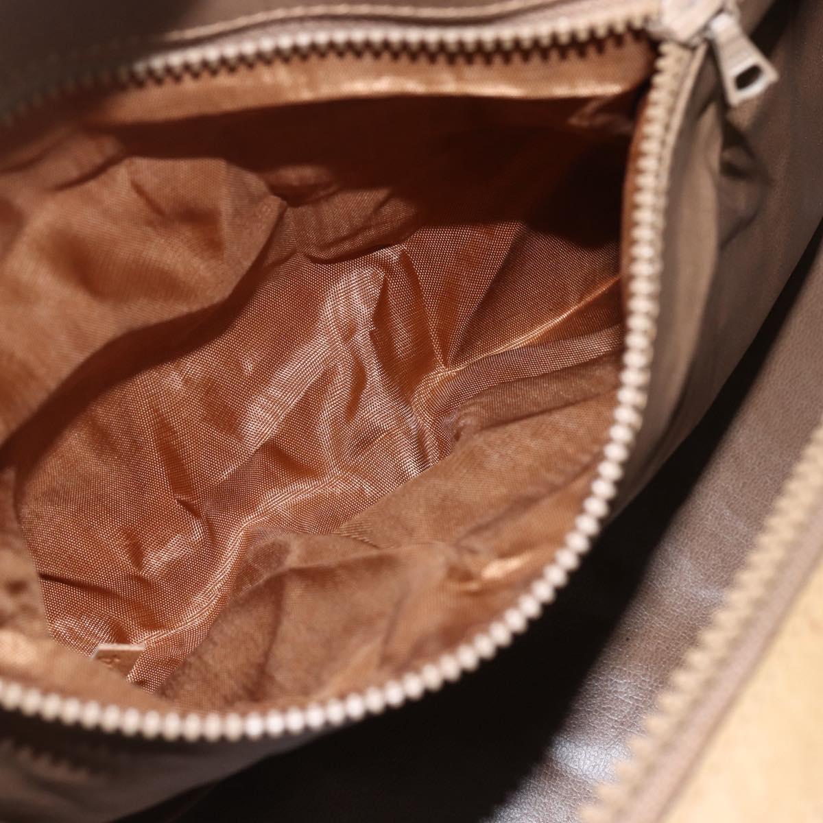 CELINE Macadam Canvas Boston Bag PVC Beige Gold Auth 164426
