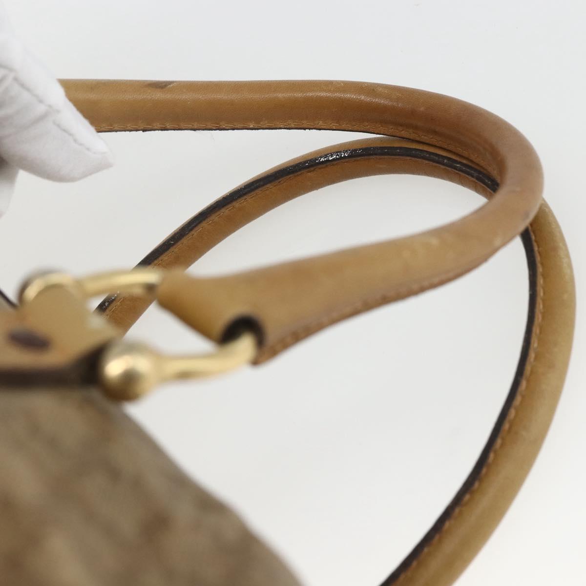 CELINE Macadam Canvas Boston Bag PVC Beige Gold Auth 164426
