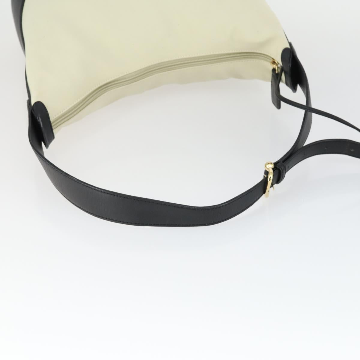 LOEWE Anagram Shoulder Bag Leather Light Beige Gold Auth 164431