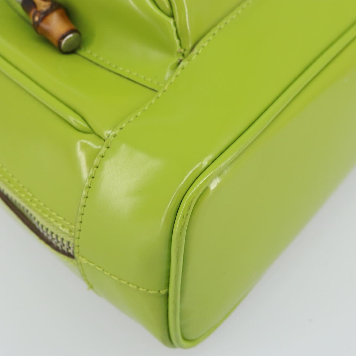 GUCCI Bamboo Backpack Patent leather Beige 003 2058 0030 Auth 164433