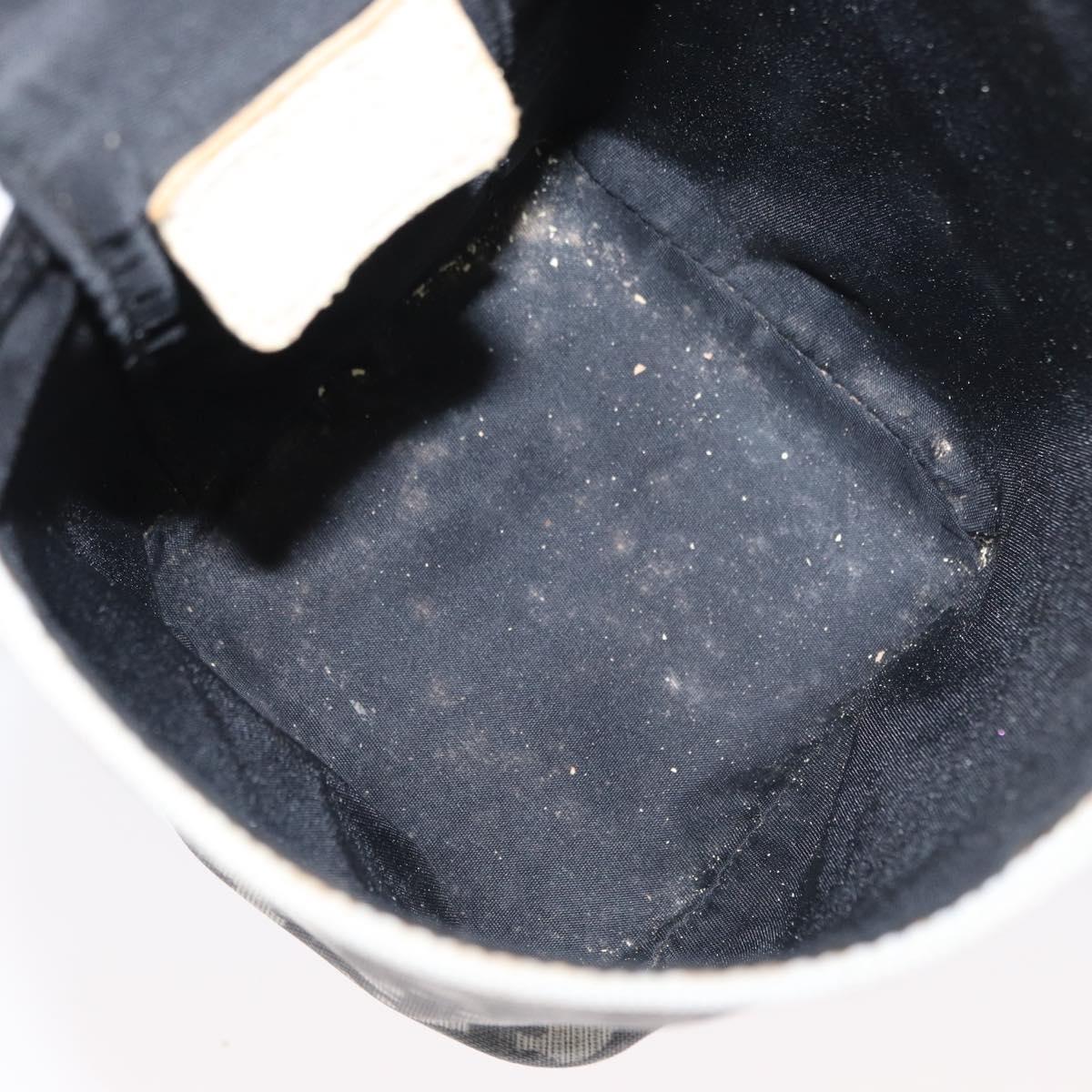 Christian Dior Trotter Canvas Vanity Pouch PVC Black Silver Auth 164440