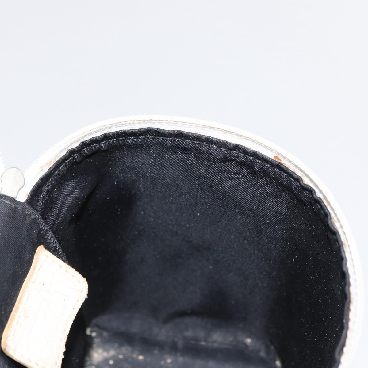 Christian Dior Trotter Canvas Vanity Pouch PVC Black Silver Auth 164440