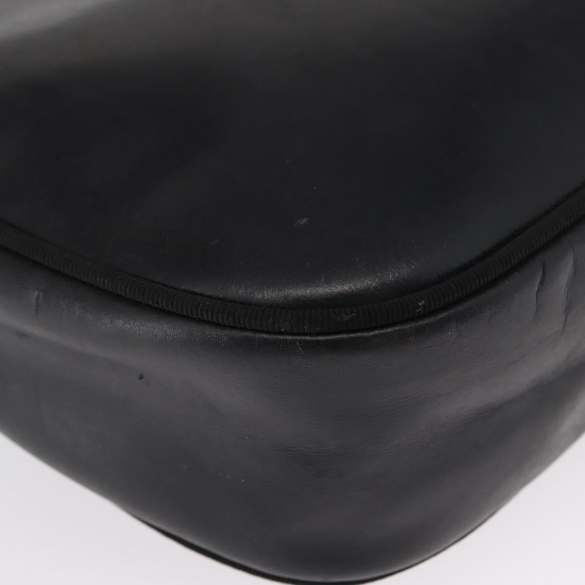 Salvatore Ferragamo Shoulder Bag Leather Black Gold Auth 164448