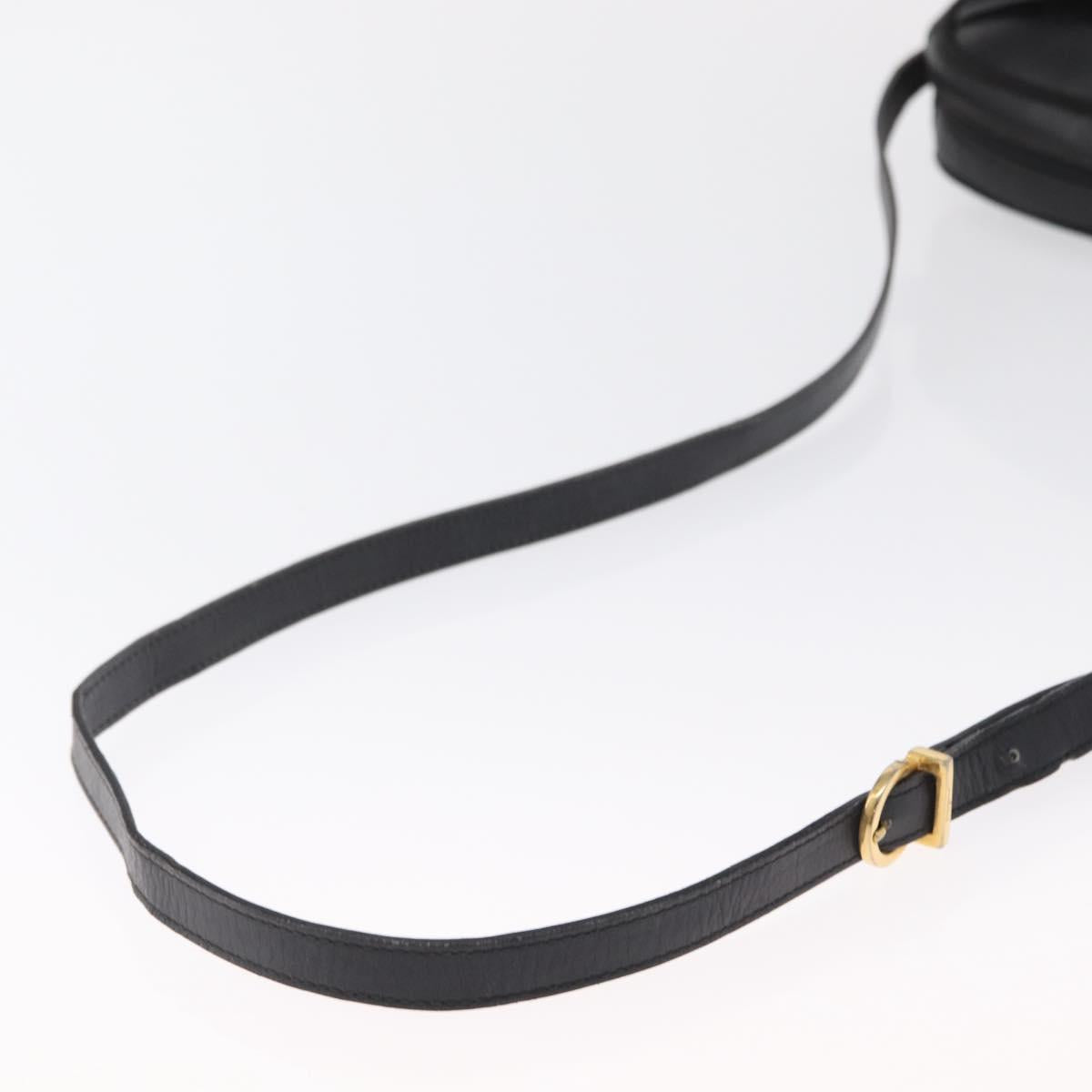 Salvatore Ferragamo Shoulder Bag Leather Black Gold Auth 164448