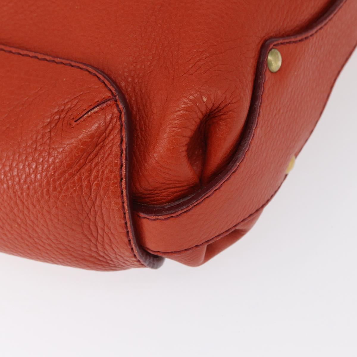 Salvatore Ferragamo Tote Bag Leather Orange Gold Auth 164450