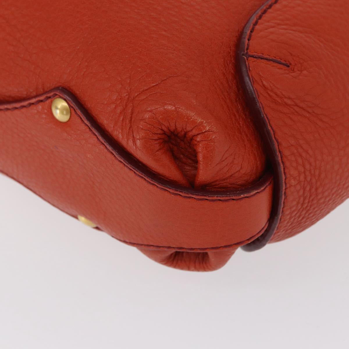 Salvatore Ferragamo Tote Bag Leather Orange Gold Auth 164450