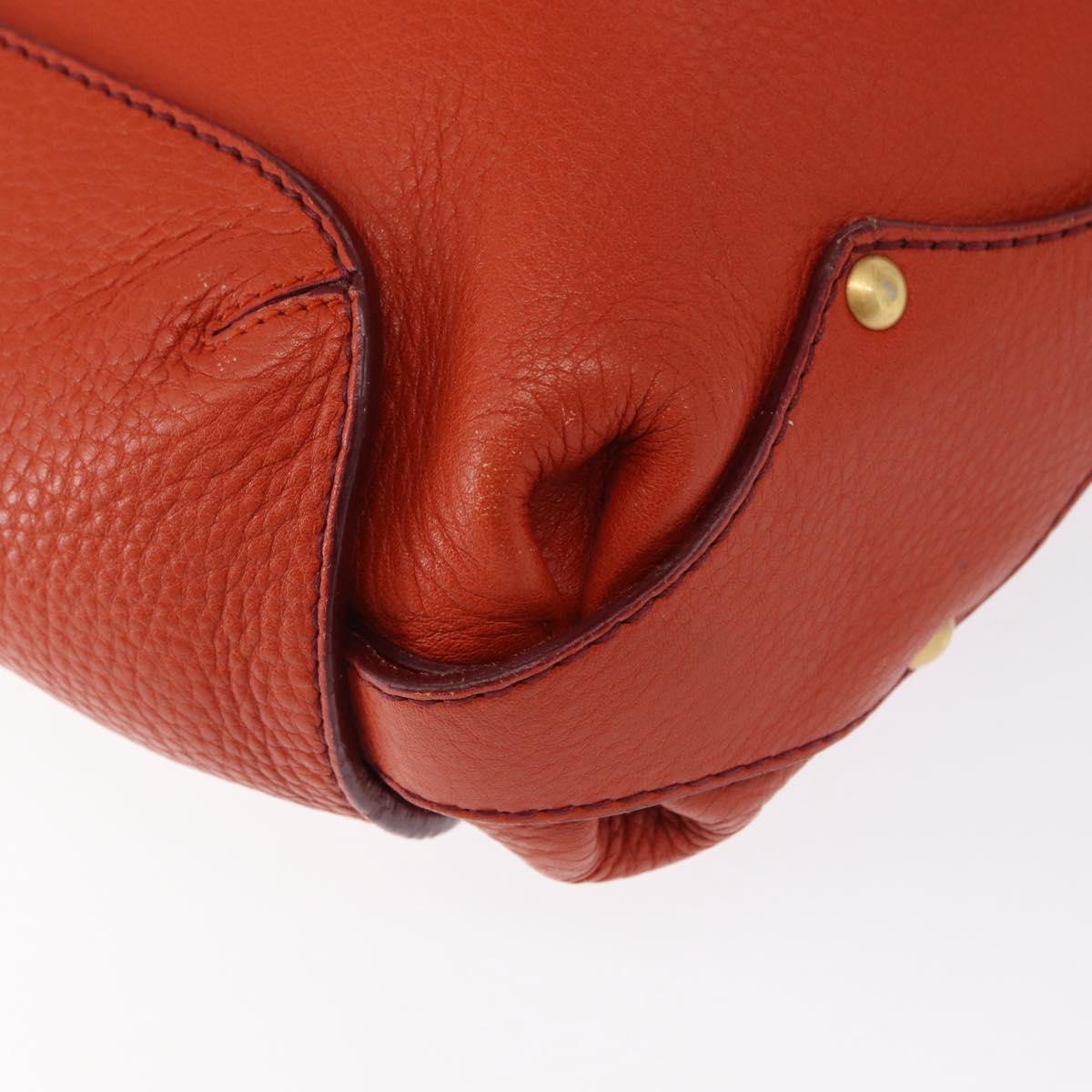 Salvatore Ferragamo Tote Bag Leather Orange Gold Auth 164450