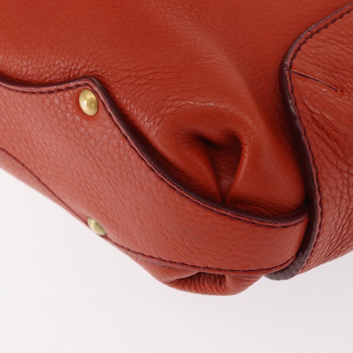 Salvatore Ferragamo Tote Bag Leather Orange Gold Auth 164450