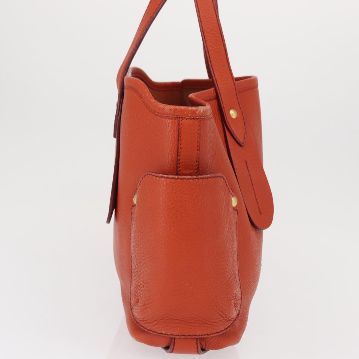 Salvatore Ferragamo Tote Bag Leather Orange Gold Auth 164450