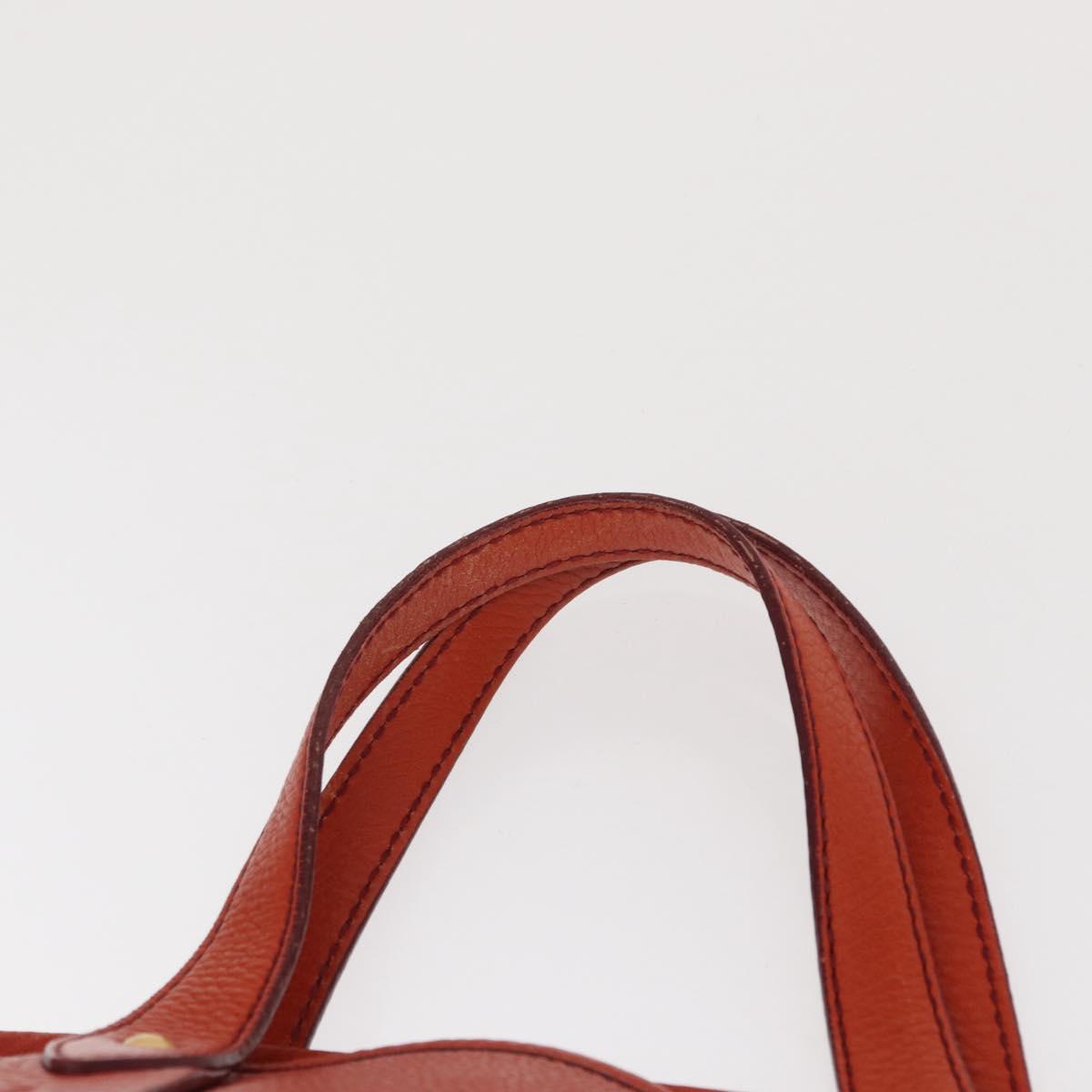 Salvatore Ferragamo Tote Bag Leather Orange Gold Auth 164450