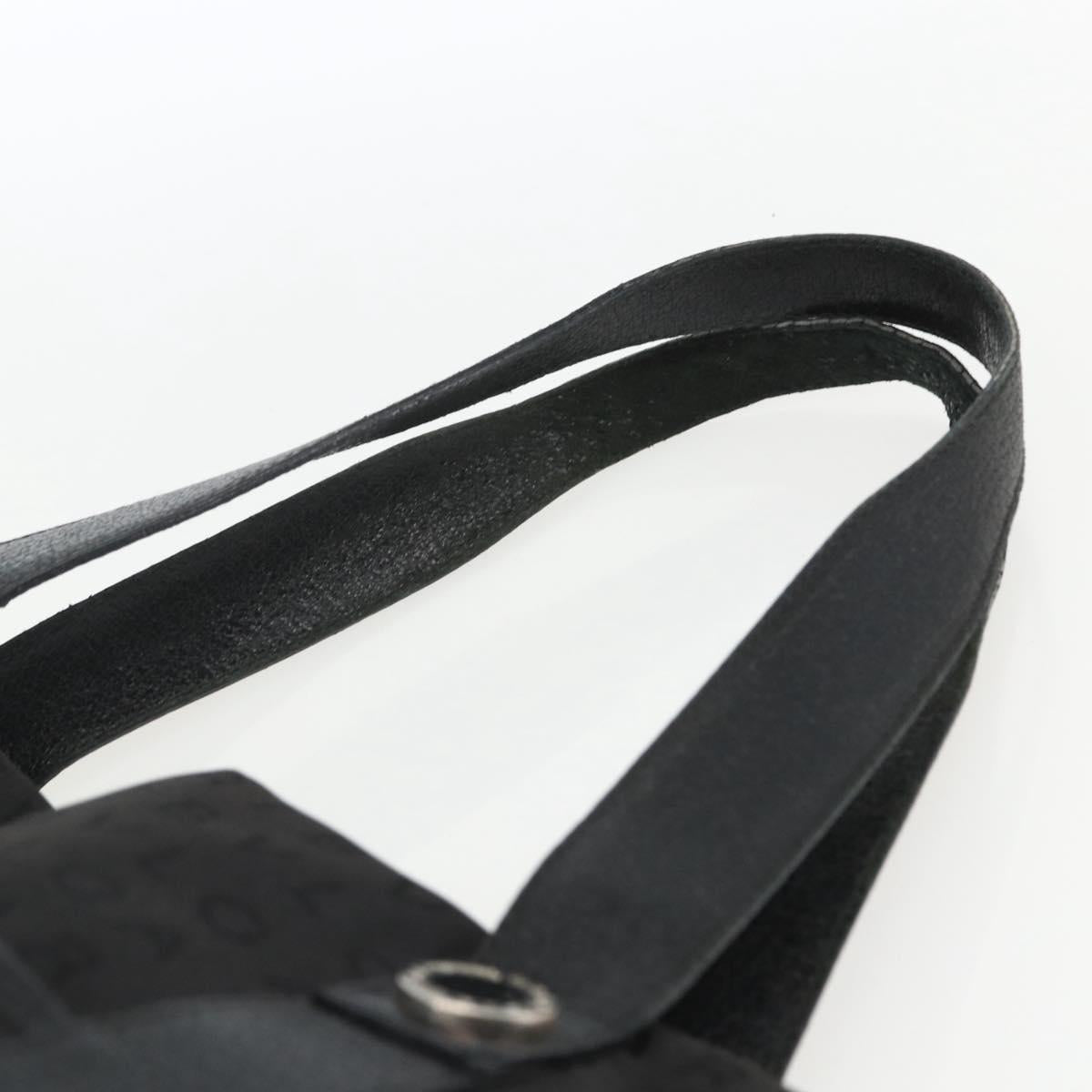 BVLGARI Logo Mania Tote Bag Canvas Black Silver Auth 164452