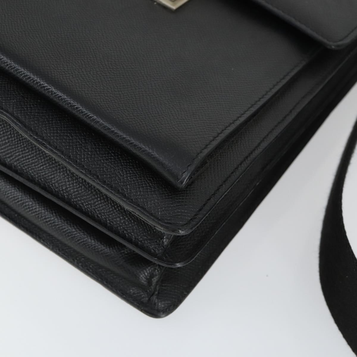 BALLY Shoulder Bag Leather Black Auth 164454