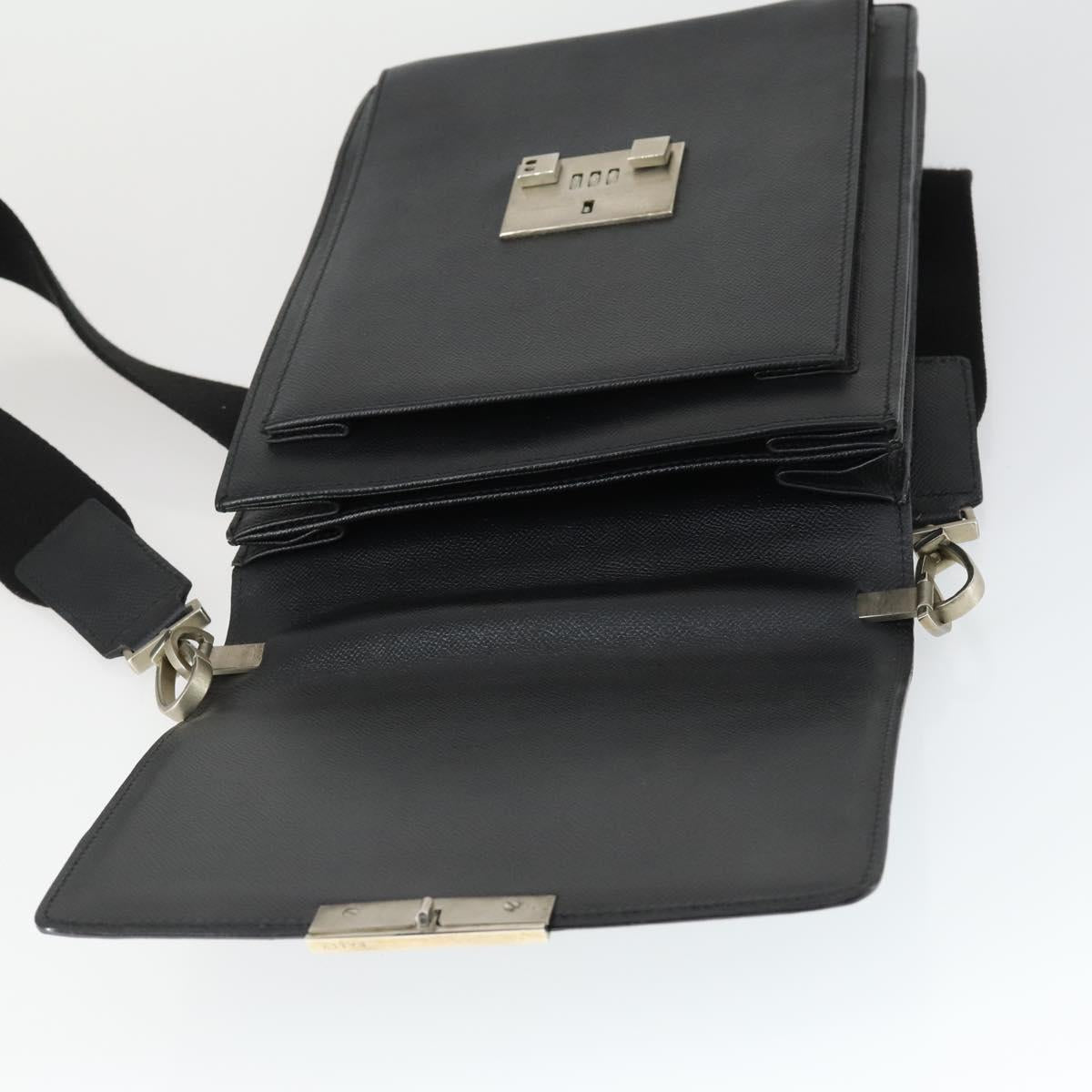 BALLY Shoulder Bag Leather Black Auth 164454