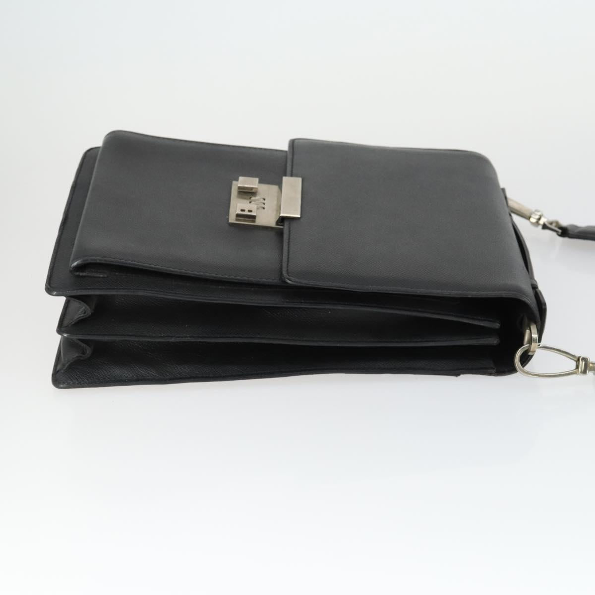 BALLY Shoulder Bag Leather Black Auth 164454