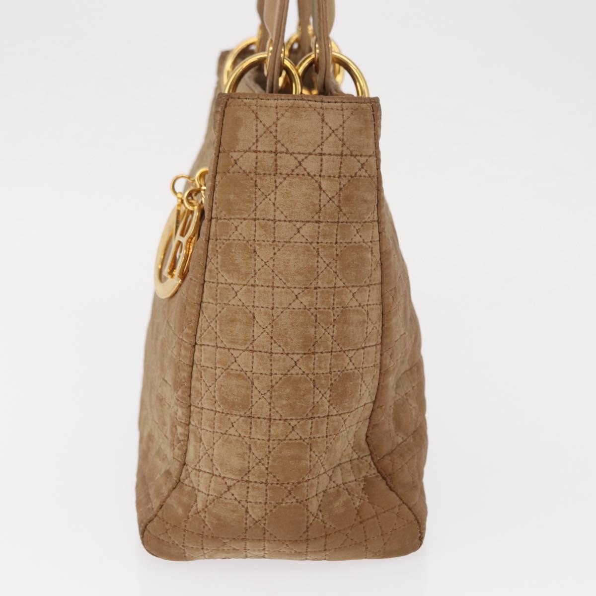 Christian Dior Canage Hand Bag Brown Gold Auth 164457