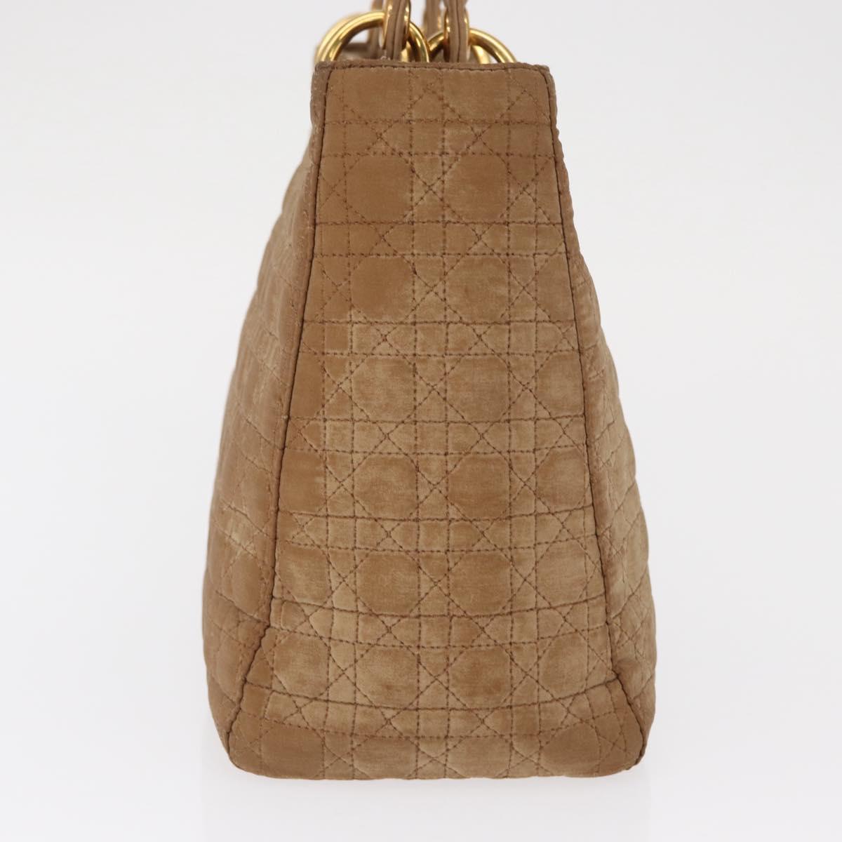 Christian Dior Canage Hand Bag Brown Gold Auth 164457
