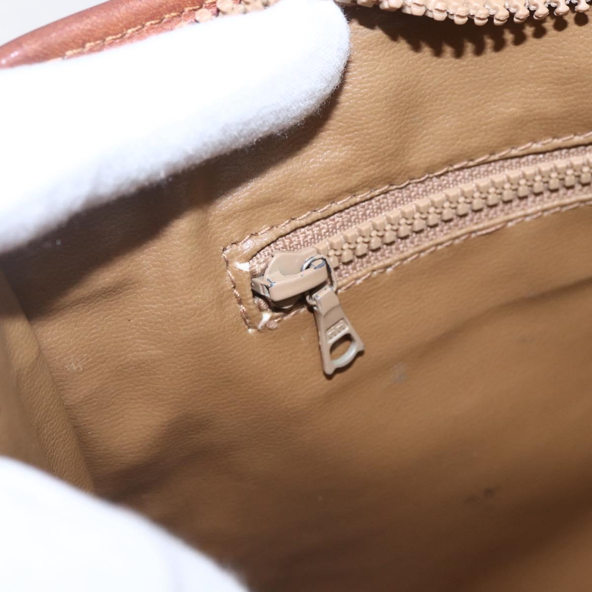 CELINE Macadam Canvas Clutch Bag PVC Beige Gold Auth 164461