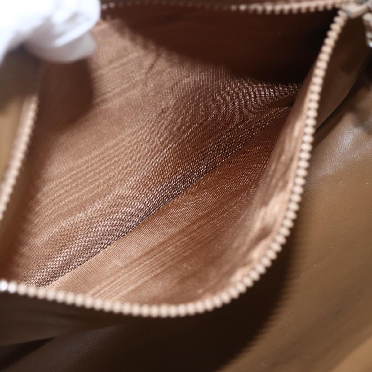 CELINE Macadam Canvas Clutch Bag PVC Beige Gold Auth 164461