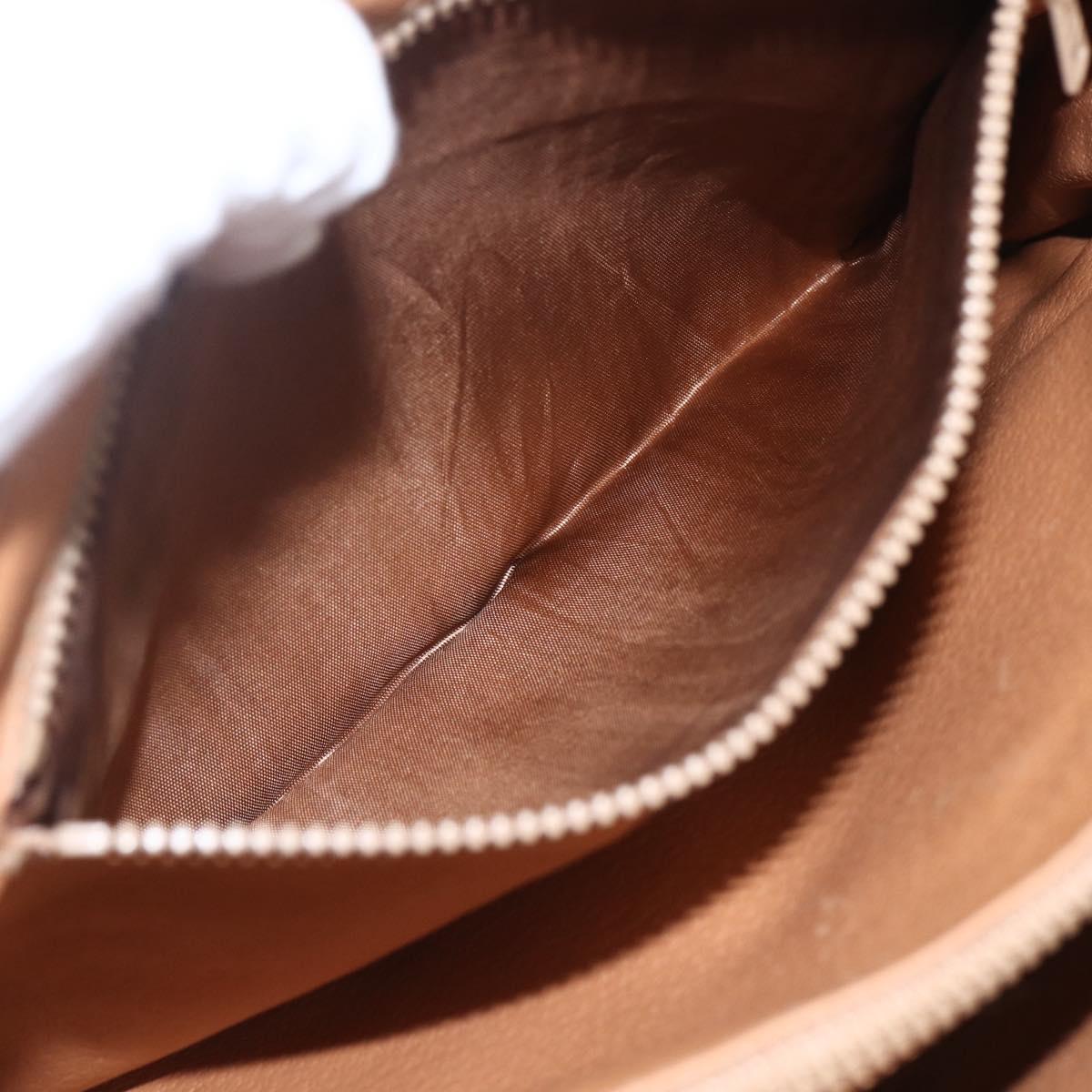 CELINE Macadam Canvas Hand Bag PVC Beige Gold Auth 164462