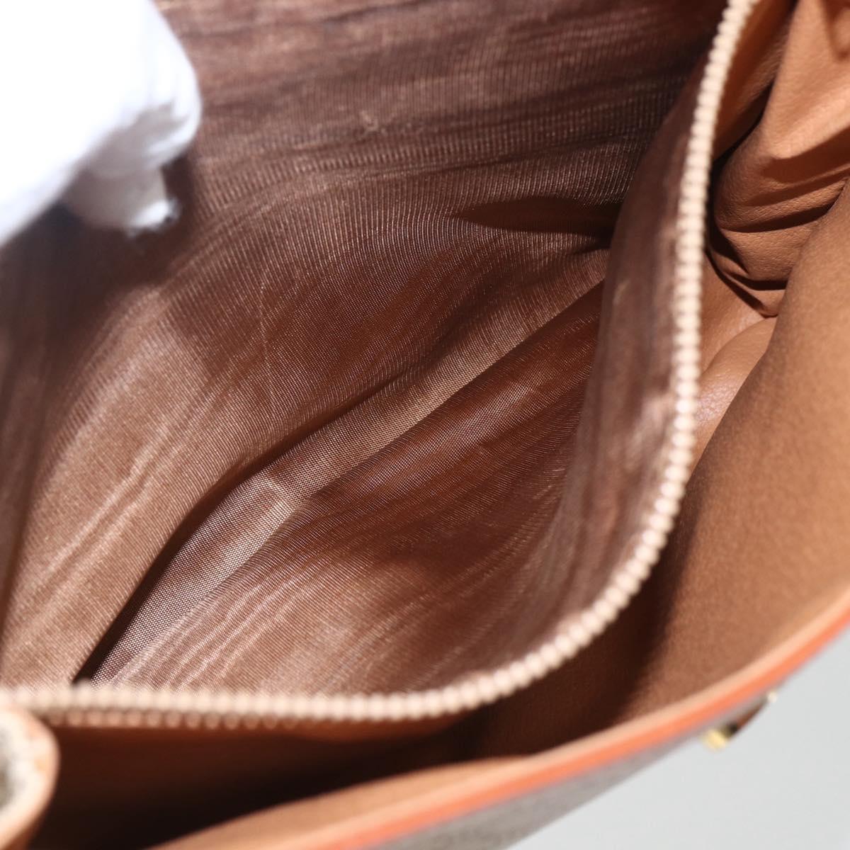 CELINE Macadam Canvas Hand Bag PVC Beige Gold Auth 164462