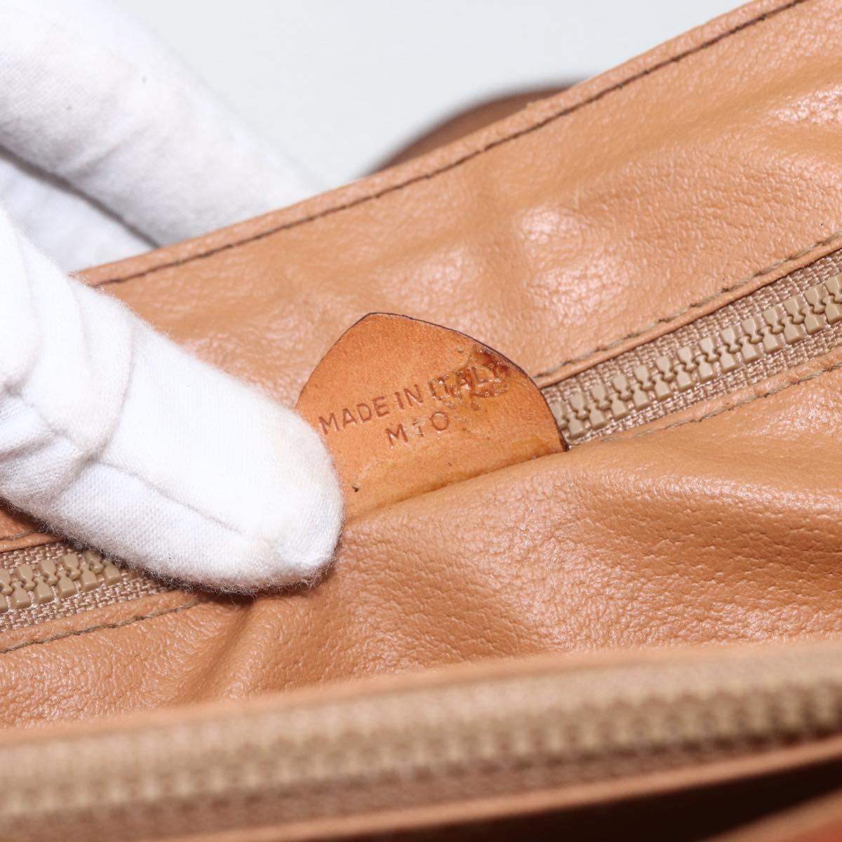 CELINE Macadam Canvas Hand Bag PVC Beige Gold Auth 164462