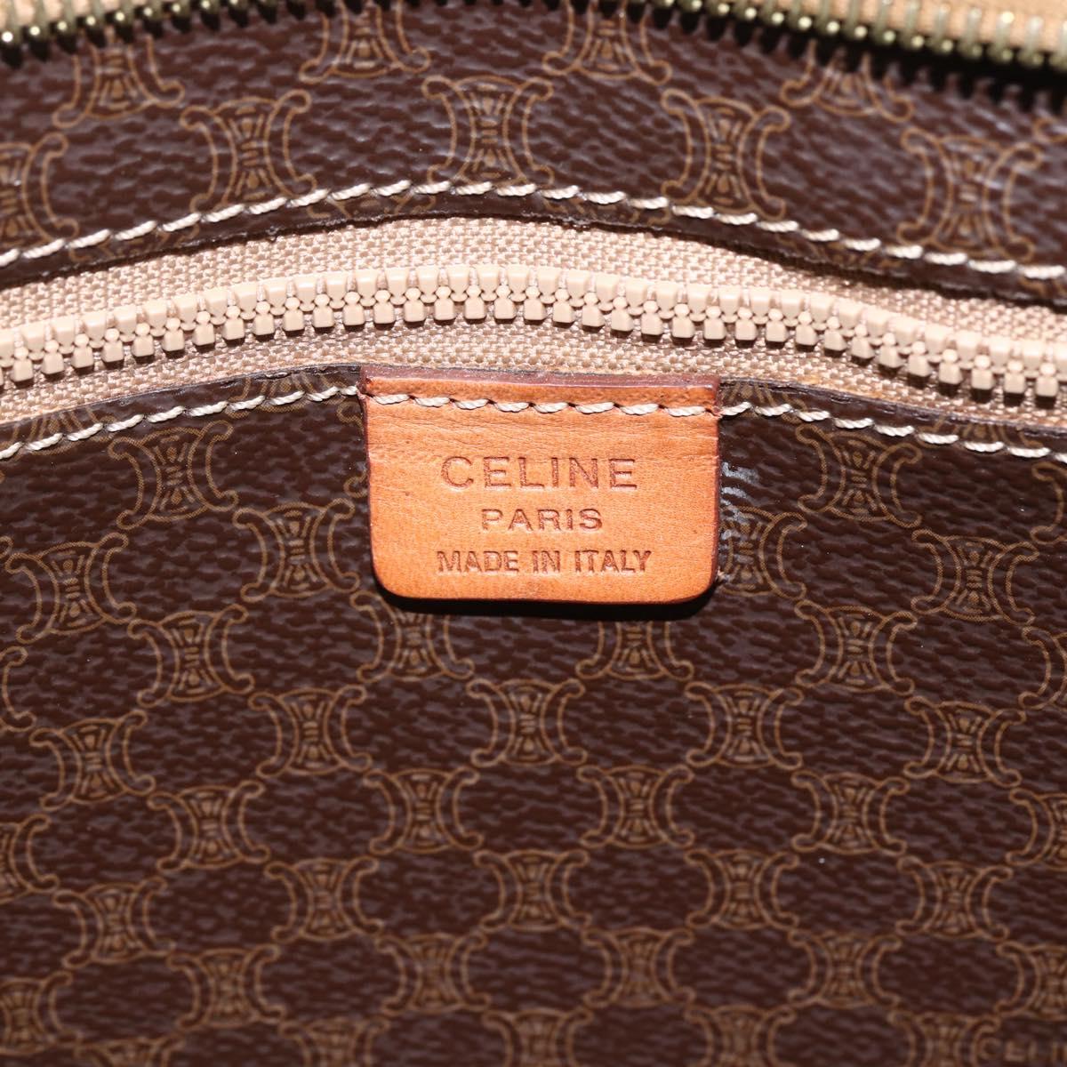 CELINE Macadam Canvas Tote Bag PVC Beige Gold Auth 164471