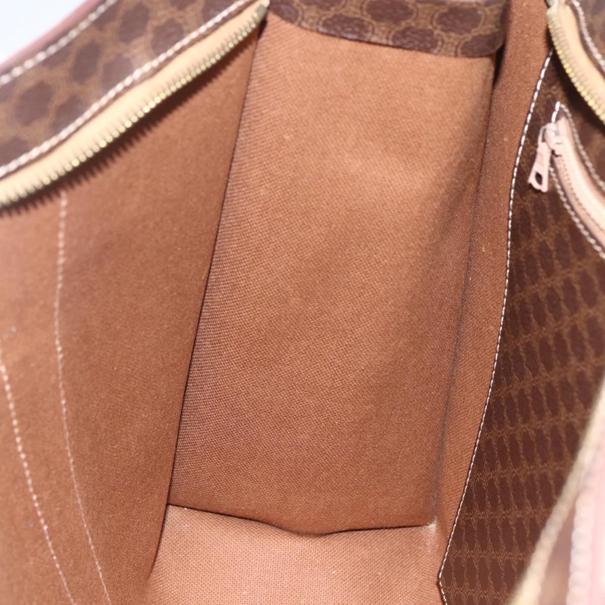 CELINE Macadam Canvas Tote Bag PVC Beige Gold Auth 164471