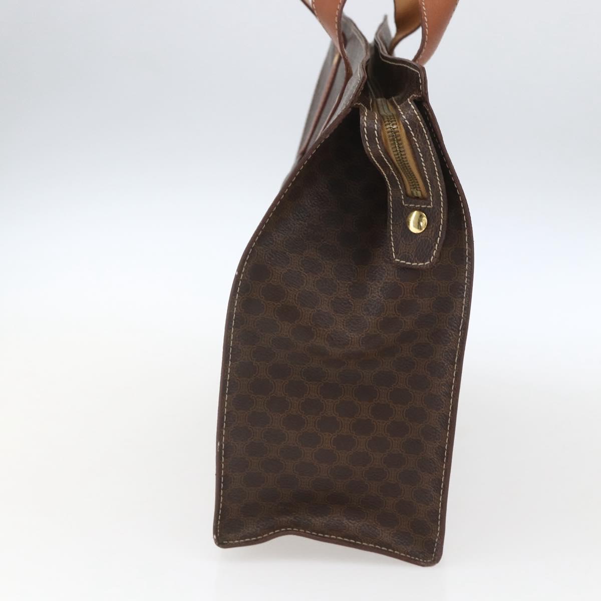 CELINE Macadam Canvas Tote Bag PVC Beige Gold Auth 164471