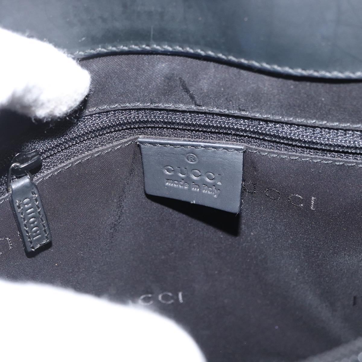 GUCCI Bamboo Hand Bag Leather Black 002 1010 Auth 164479