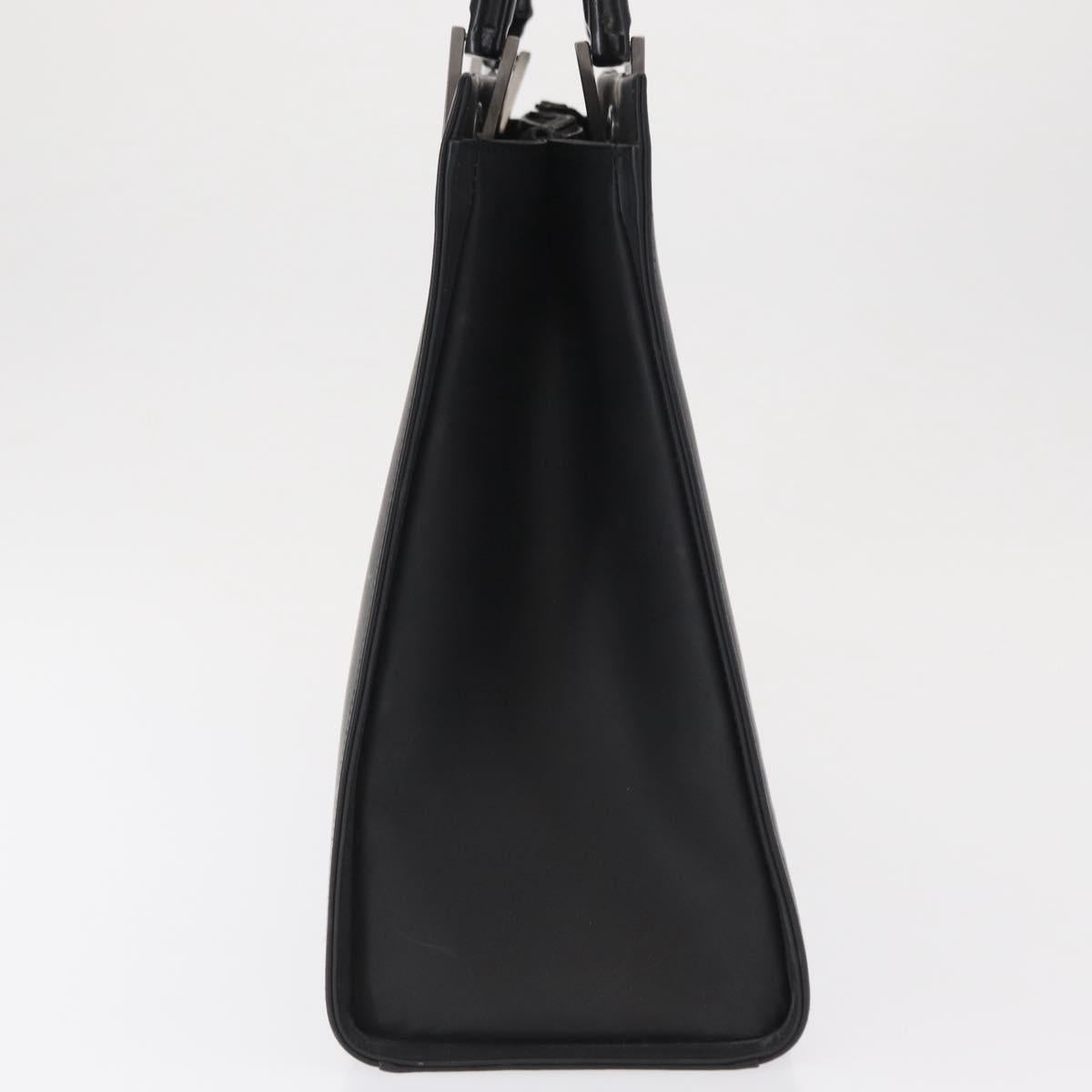 GUCCI Bamboo Hand Bag Leather Black 002 1010 Auth 164479