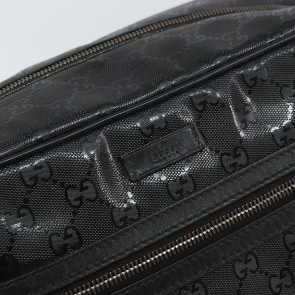 GUCCI GG Implementation Shoulder Bag PVC Black 211107 Auth 164488