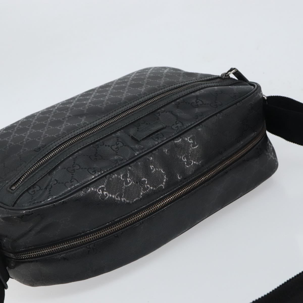 GUCCI GG Implementation Shoulder Bag PVC Black 211107 Auth 164488